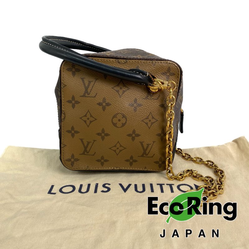 △ Louis Vuitton 路易威登 Square Bag Brown Coated Canvas Monogram 2Way Bag M43589 啡色塗層帆布經典花紋兩用袋 M43589 -257010889-0