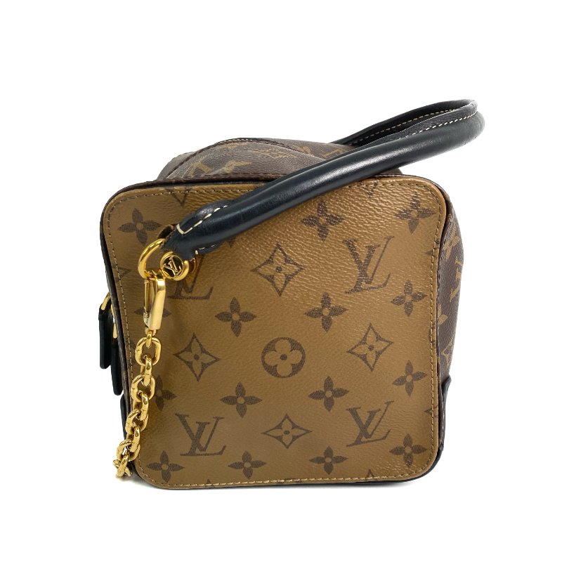 △ Louis Vuitton 路易威登 Square Bag Brown Coated Canvas Monogram 2Way Bag M43589 啡色塗層帆布經典花紋兩用袋 M43589 -257010889-2