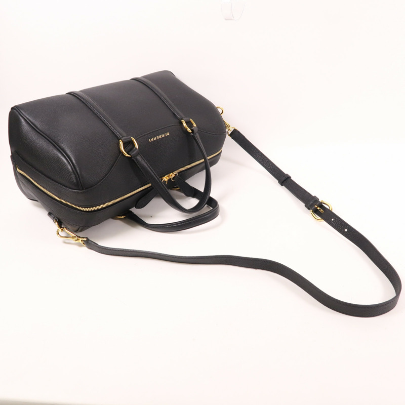BURBERRY 牛皮皮革Medium Alchester Bowling Bag金扣手挽肩背兩用袋-7