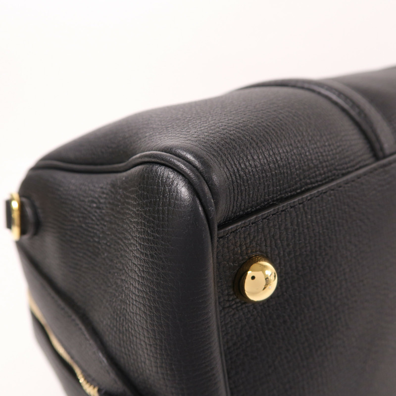 BURBERRY 牛皮皮革Medium Alchester Bowling Bag金扣手挽肩背兩用袋-9