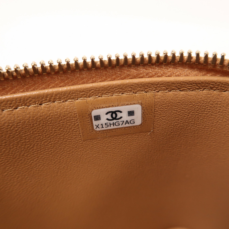 CHANEL 羊皮皮革Vanity金扣鏈帶手挽肩背兩用袋-6