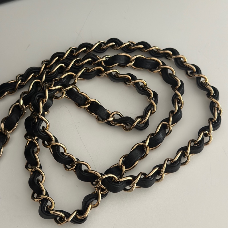 「最新晶片款」Chanel 黑金羊皮方胖-28