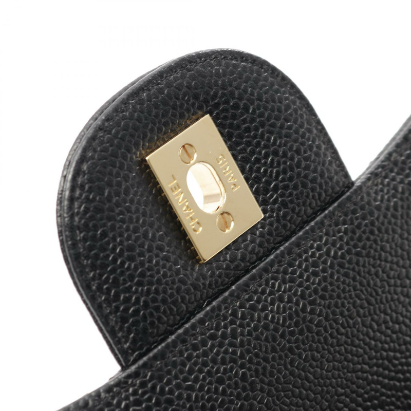CHANEL Jumbo Matelasse 34 W 翻蓋單肩包 皮革 黑色 二手 女款 GHW CC-8