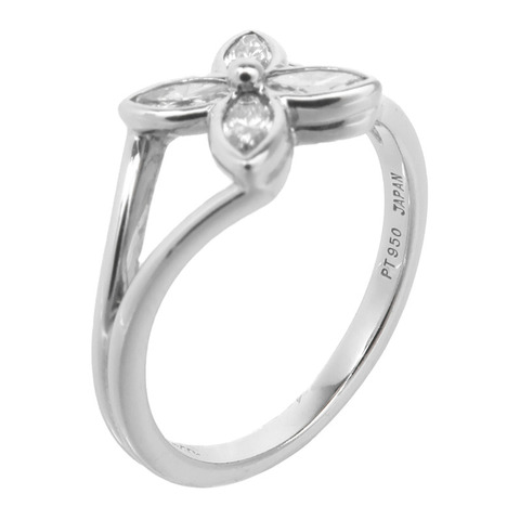 TIFFANY＆CO PT950鉑金Floral Ring 1997戒指US#4.25