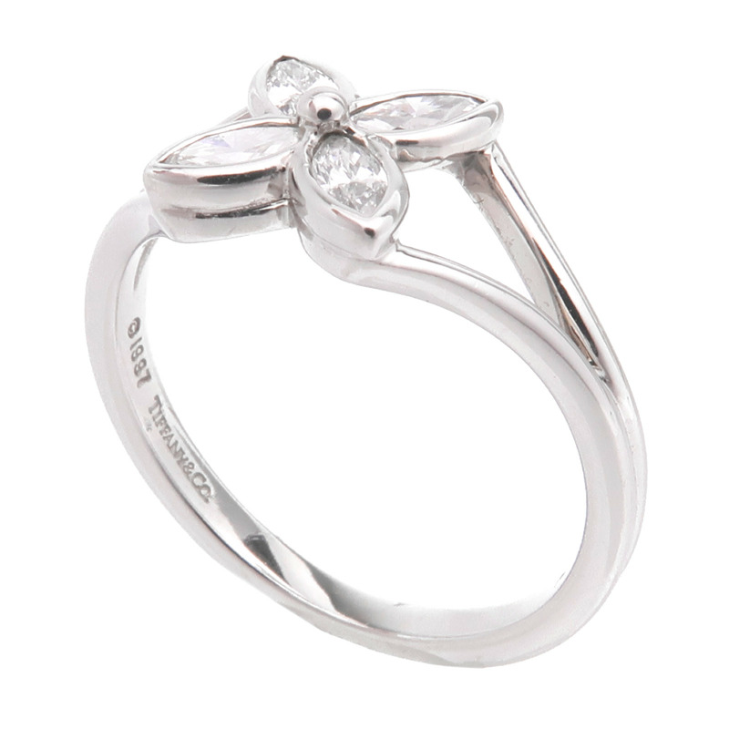 TIFFANY＆CO PT950鉑金Floral Ring 1997戒指US#4.25-1
