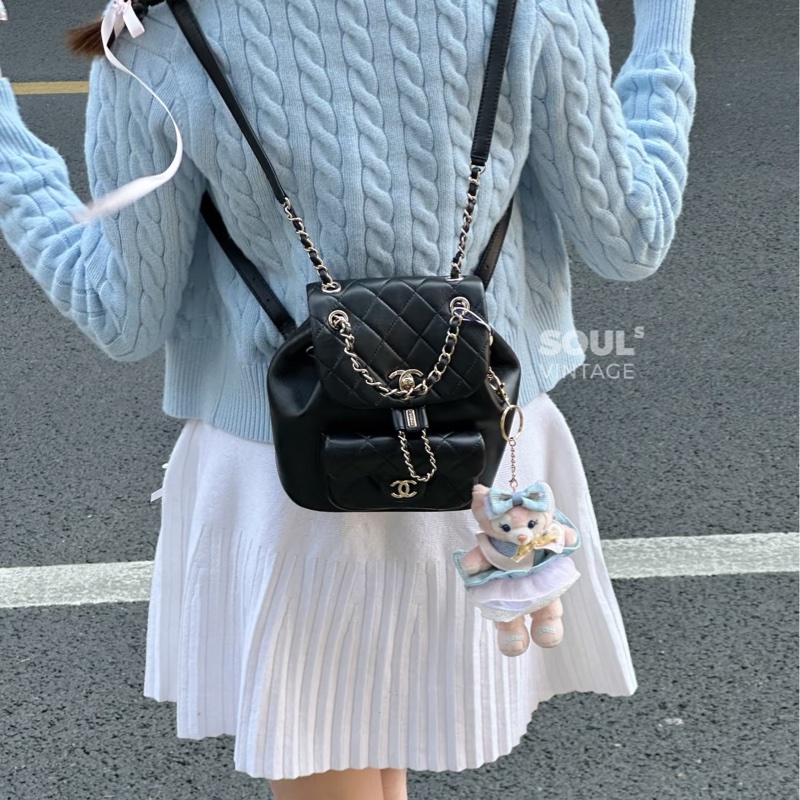 Chanel 24p duma黑金牛皮小號 #99近新閒置 #全配🈶購證-2