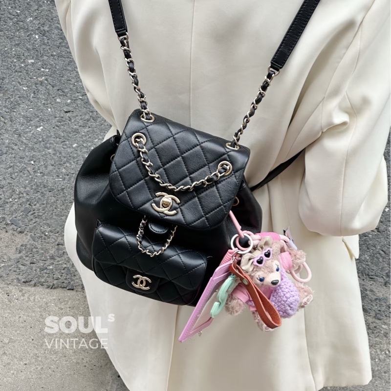 Chanel 24p duma黑金牛皮小號 #99近新閒置 #全配🈶購證-3