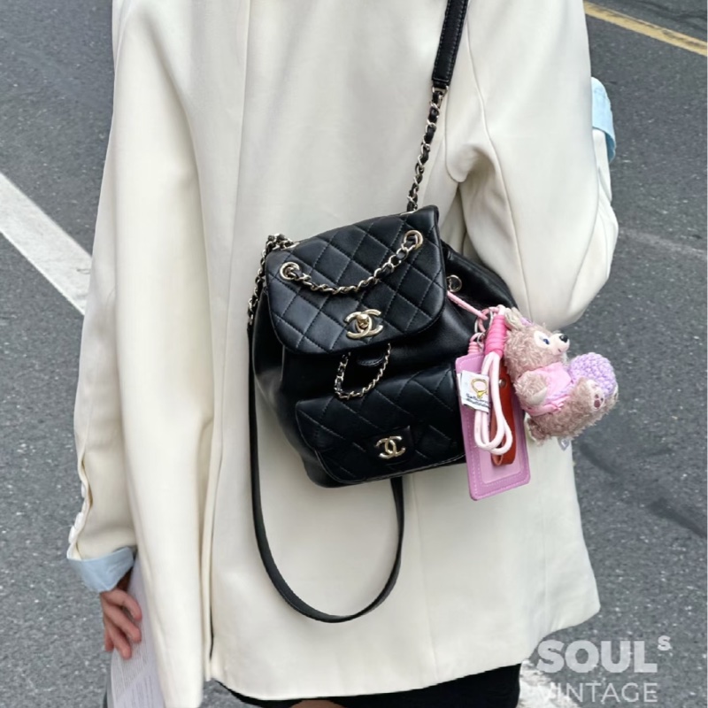 Chanel 24p duma黑金牛皮小號 #99近新閒置 #全配🈶購證-4