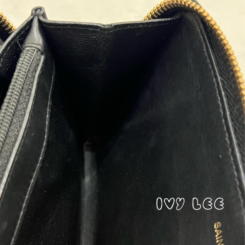 SAINT LAURENT 金屬Y L型拉鍊 長夾 皮革 經典黑色 314992 正品 二手精品-5