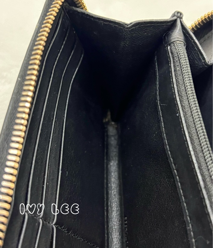 SAINT LAURENT 金屬Y L型拉鍊 長夾 皮革 經典黑色 314992 正品 二手精品-7