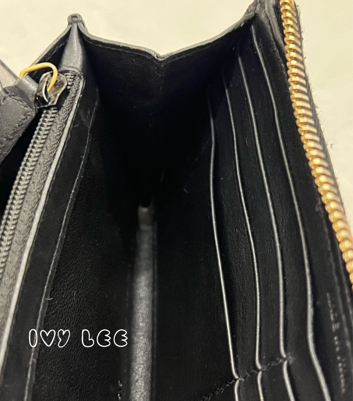 SAINT LAURENT 金屬Y L型拉鍊 長夾 皮革 經典黑色 314992 正品 二手精品-8