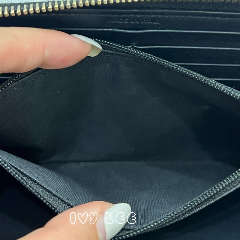 SAINT LAURENT 金屬Y L型拉鍊 長夾 皮革 經典黑色 314992 正品 二手精品-9