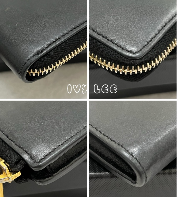 SAINT LAURENT 金屬Y L型拉鍊 長夾 皮革 經典黑色 314992 正品 二手精品-13