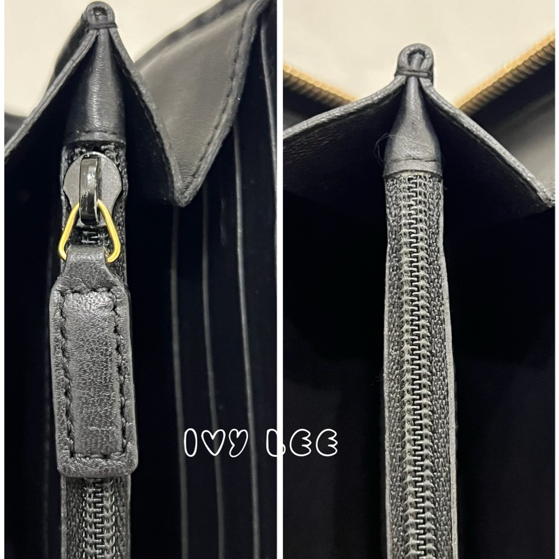 SAINT LAURENT 金屬Y L型拉鍊 長夾 皮革 經典黑色 314992 正品 二手精品-17