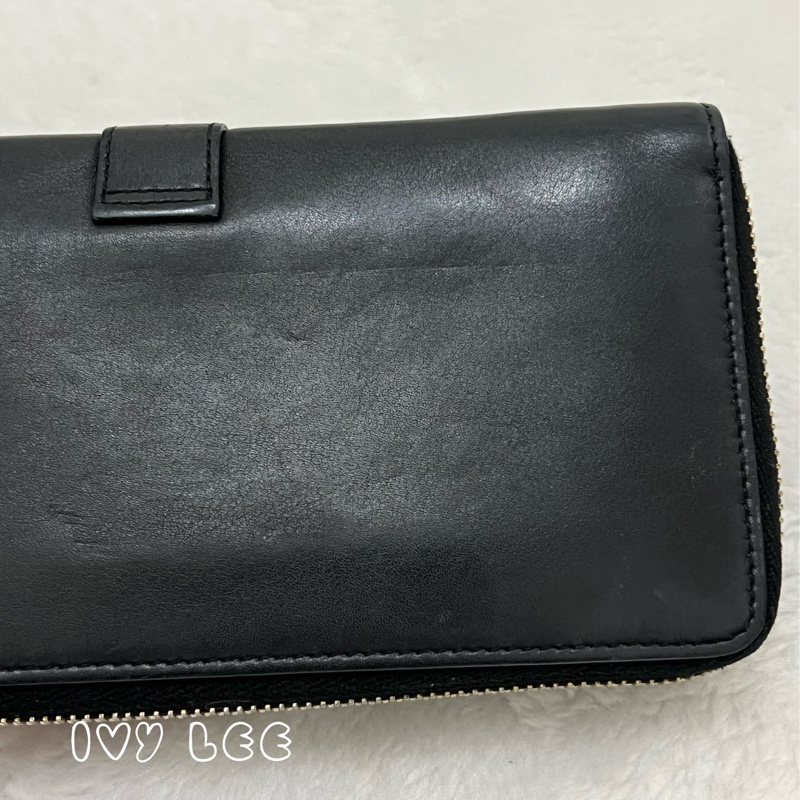 SAINT LAURENT 金屬Y L型拉鍊 長夾 皮革 經典黑色 314992 正品 二手精品-20