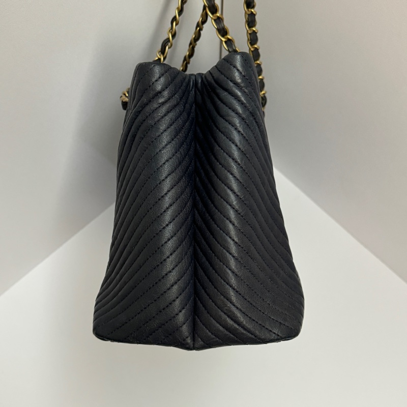 (極新💝) Chanel 全牛皮 金釦 肩背+托特包 專櫃26萬-14