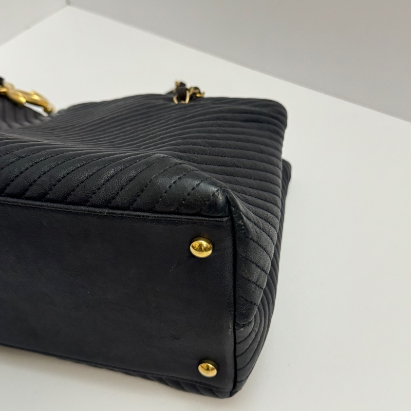 (極新💝) Chanel 全牛皮 金釦 肩背+托特包 專櫃26萬-24