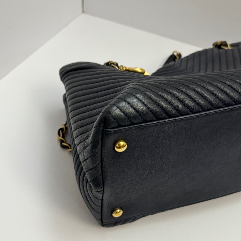 (極新💝) Chanel 全牛皮 金釦 肩背+托特包 專櫃26萬-25