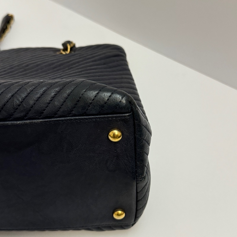 (極新💝) Chanel 全牛皮 金釦 肩背+托特包 專櫃26萬-26
