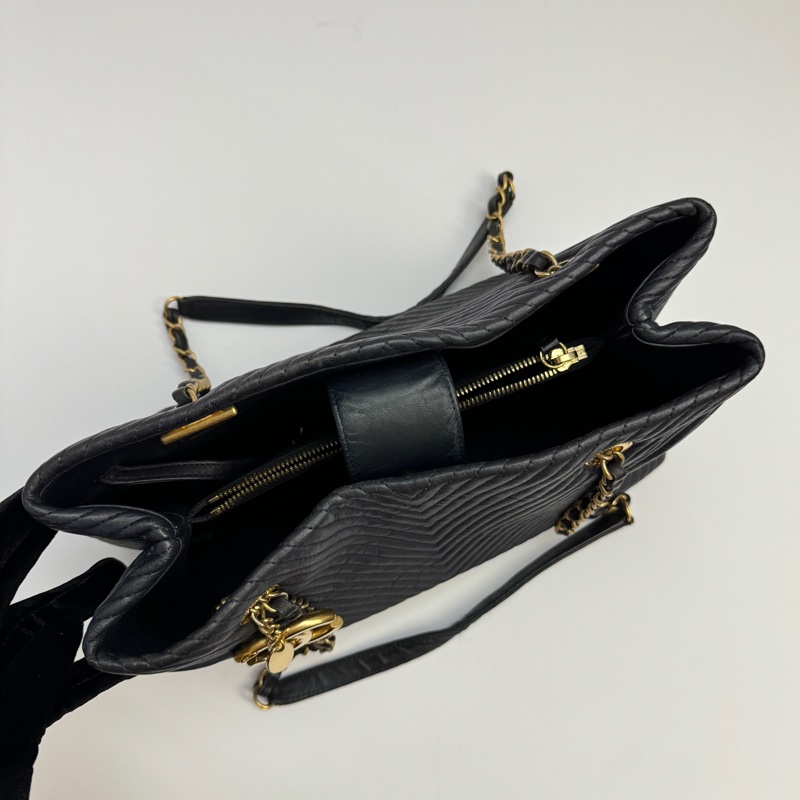(極新💝) Chanel 全牛皮 金釦 肩背+托特包 專櫃26萬-28