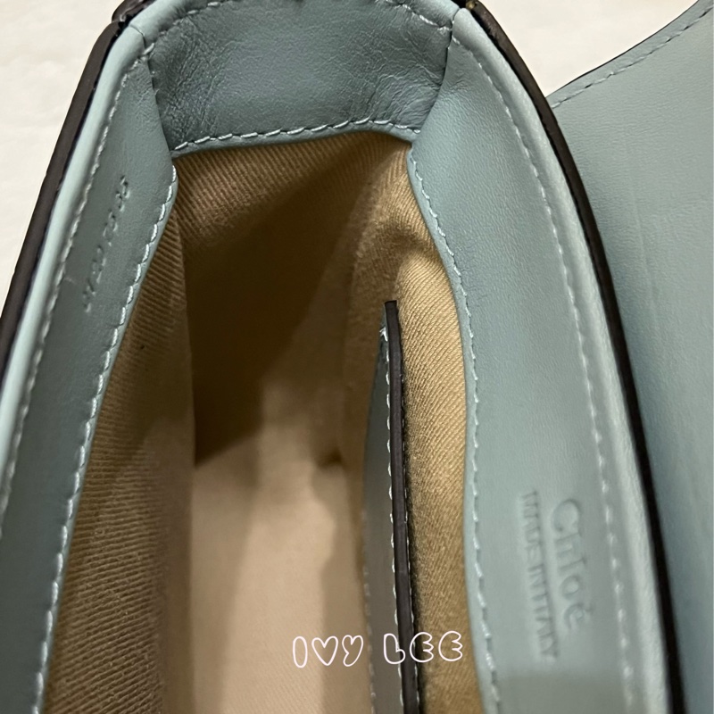 CHLOE 藍綠 鱷魚壓紋皮革 C bag mini 斜背包 肩背包 手提包 正品 二手精品-5