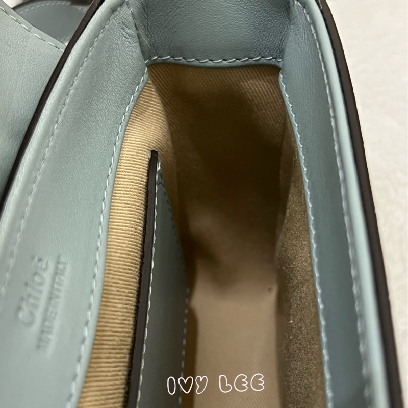 CHLOE 藍綠 鱷魚壓紋皮革 C bag mini 斜背包 肩背包 手提包 正品 二手精品-6