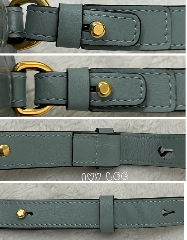 CHLOE 藍綠 鱷魚壓紋皮革 C bag mini 斜背包 肩背包 手提包 正品 二手精品-8