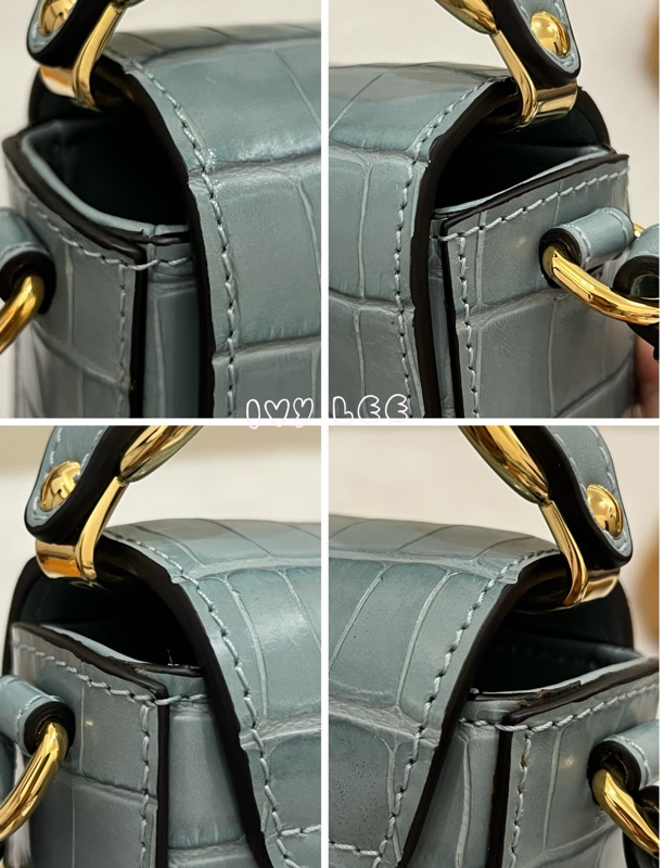 CHLOE 藍綠 鱷魚壓紋皮革 C bag mini 斜背包 肩背包 手提包 正品 二手精品-13