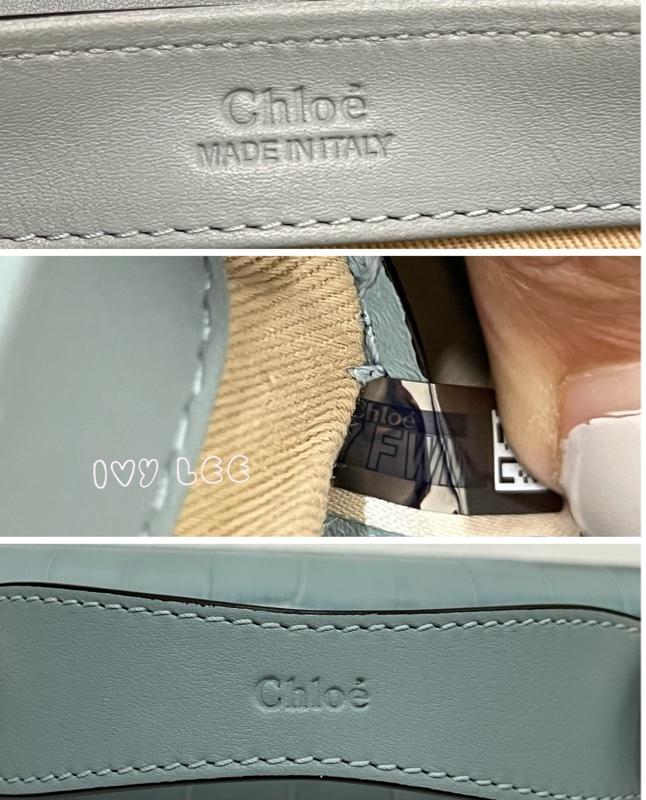 CHLOE 藍綠 鱷魚壓紋皮革 C bag mini 斜背包 肩背包 手提包 正品 二手精品-19