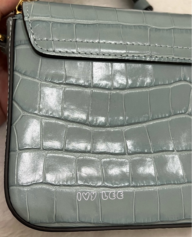 CHLOE 藍綠 鱷魚壓紋皮革 C bag mini 斜背包 肩背包 手提包 正品 二手精品-25