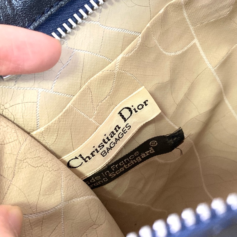 Dior 老花拉鍊信封肩背包 Navy Oblique Canvas Clutch with Strap-17