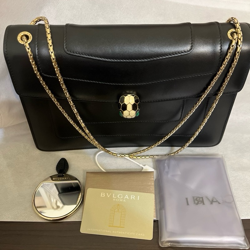 BVLGARI寶格麗蛇頭包 黑色-13