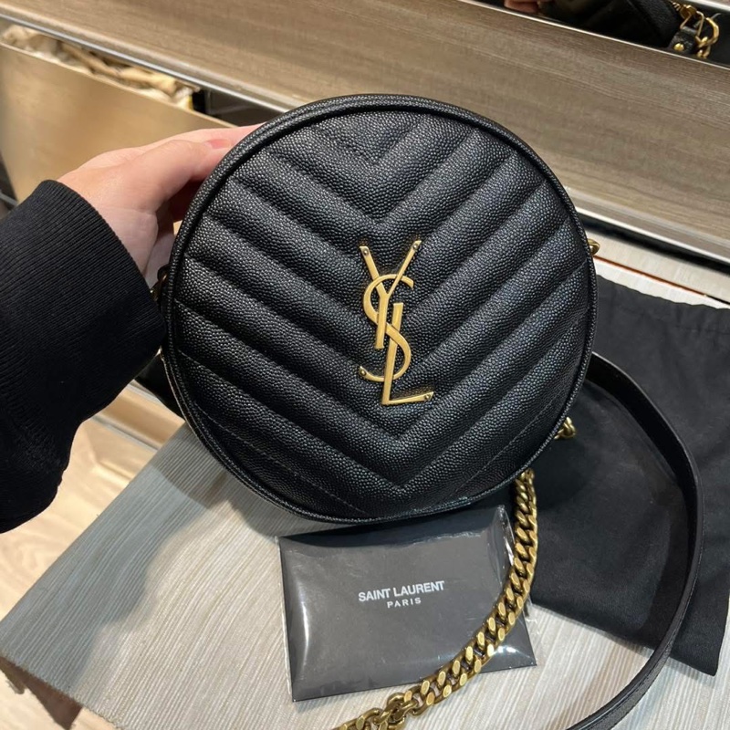 YSL round crossbody bag荔枝牛皮-0