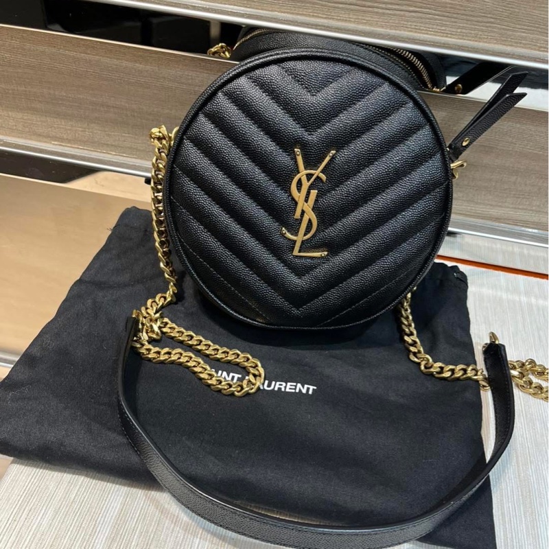 YSL round crossbody bag荔枝牛皮-3