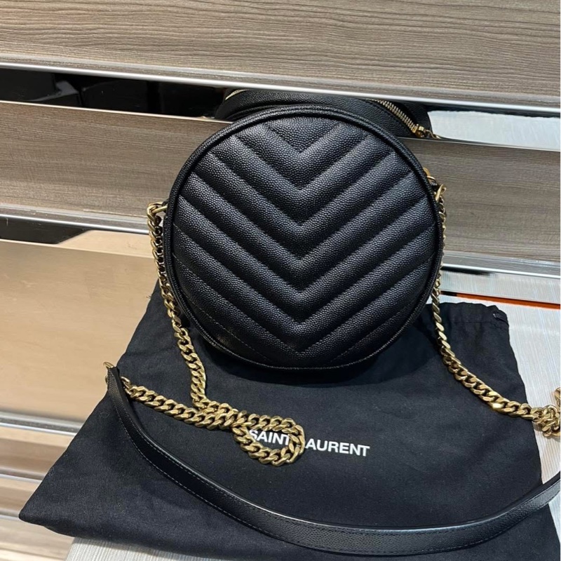 YSL round crossbody bag荔枝牛皮-4