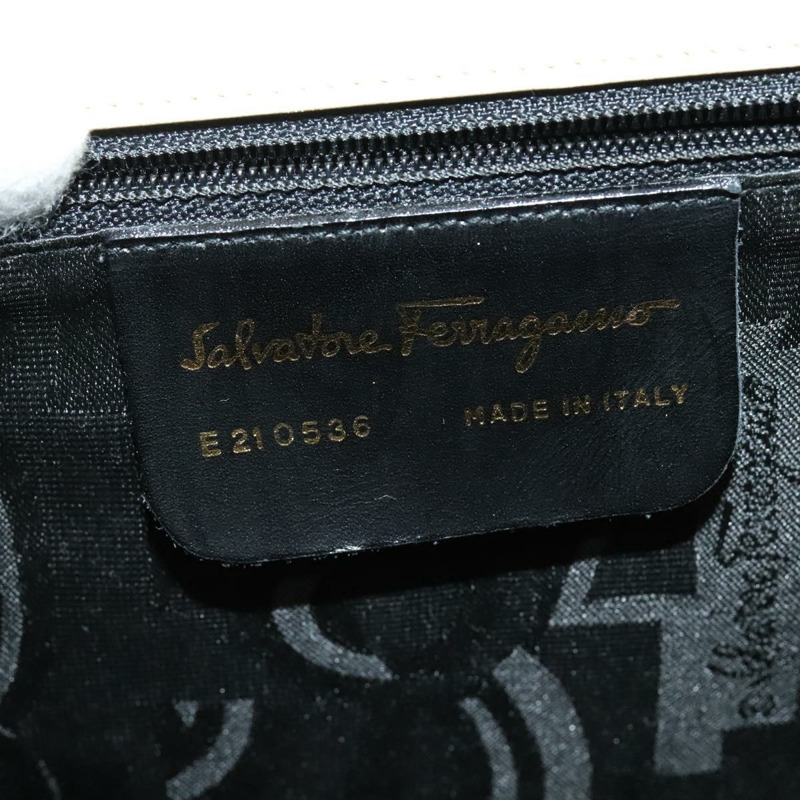 【日本直送】Salvatore Ferragamo Gancini 手提包 皮革 兩用 米色 金色 正品 120844-10