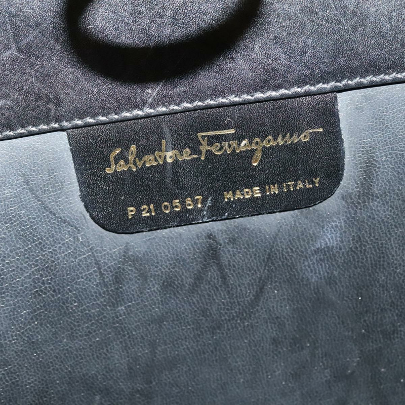 【日本直送】Salvatore Ferragamo Gancini 鏈條單肩包 皮革 黑金色 正品 MX456-11
