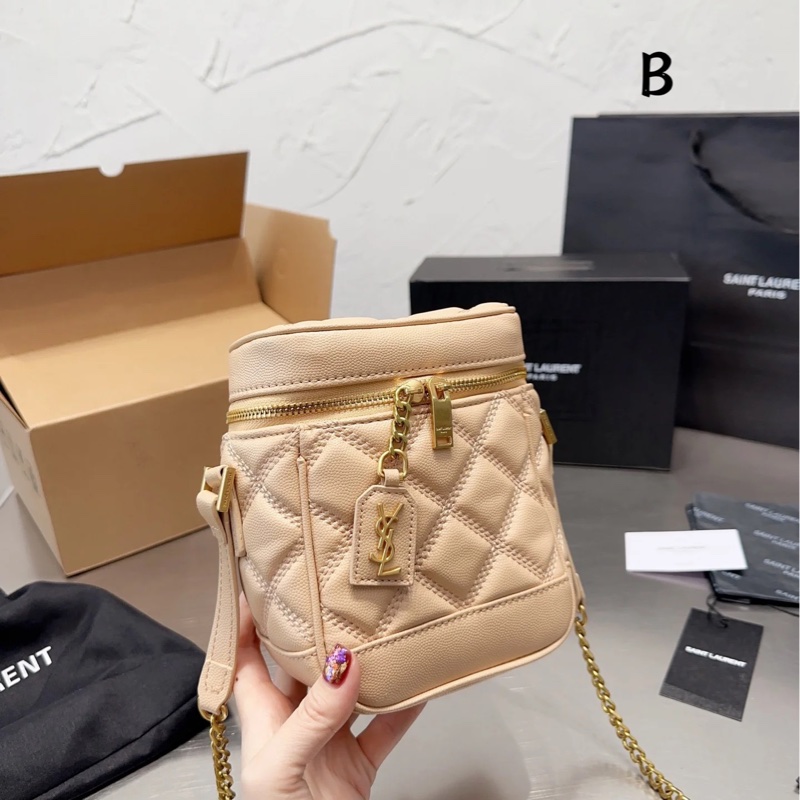 Ysl Vanity 80’s米色荔枝牛皮化妝斜挎包 #99新閒置 #月底出清賠出🔥-0