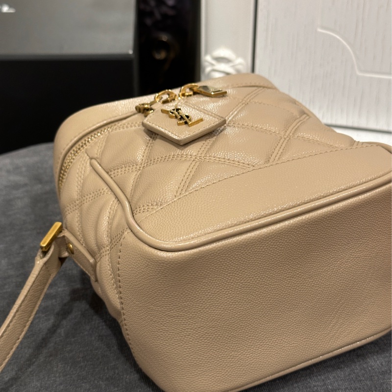 Ysl Vanity 80’s米色荔枝牛皮化妝斜挎包 #99新閒置 #月底出清賠出🔥-15