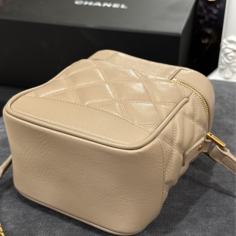 Ysl Vanity 80’s米色荔枝牛皮化妝斜挎包 #99新閒置 #月底出清賠出🔥-18