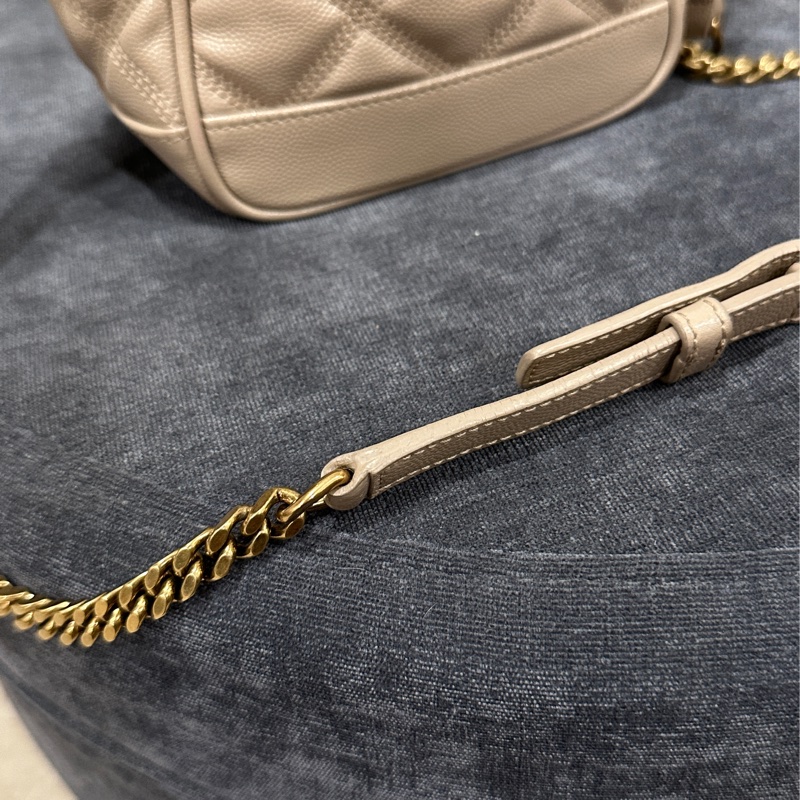 Ysl Vanity 80’s米色荔枝牛皮化妝斜挎包 #99新閒置 #月底出清賠出🔥-27