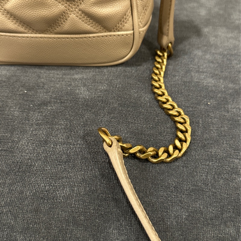 Ysl Vanity 80’s米色荔枝牛皮化妝斜挎包 #99新閒置 #月底出清賠出🔥-30