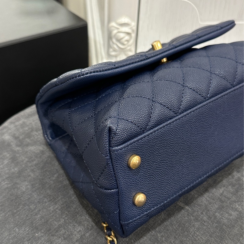 🈶台灣購證 #全配近新帶膜 香奈兒蜥蜴皮手柄Coco handle荔枝牛皮 🈶特殊皮革證書-8