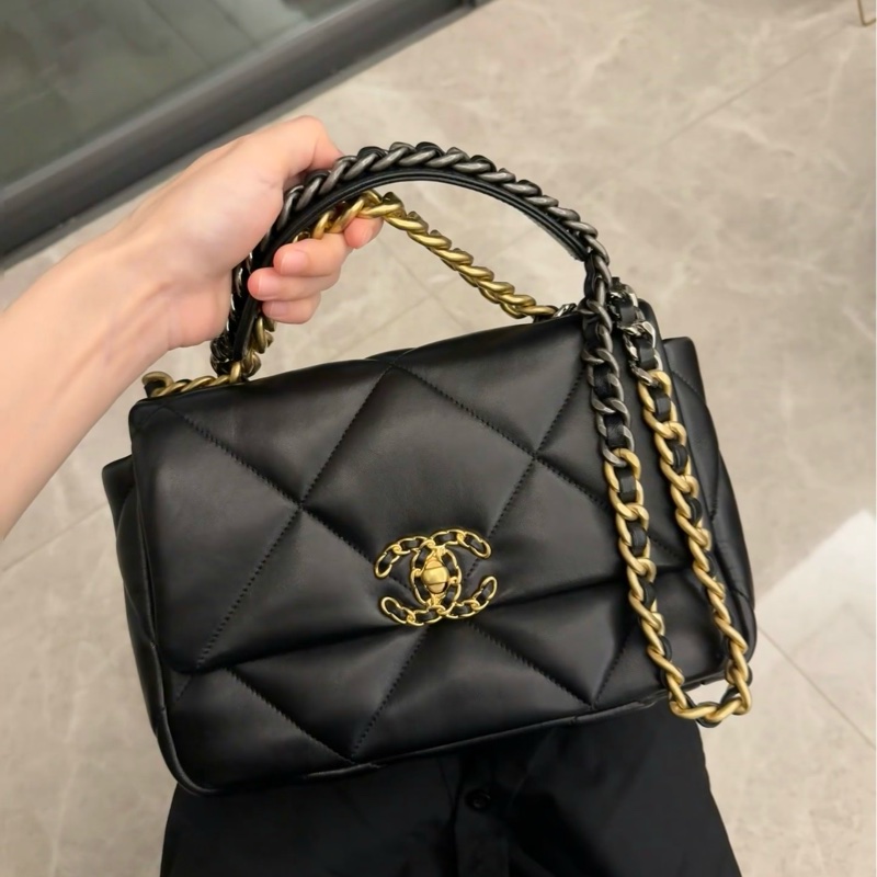 Chanel 19bag黑金鏈條斜挎包 #99新🈶購證 #櫃上在售23萬-0