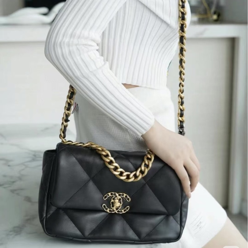 Chanel 19bag黑金鏈條斜挎包 #99新🈶購證 #櫃上在售23萬-6