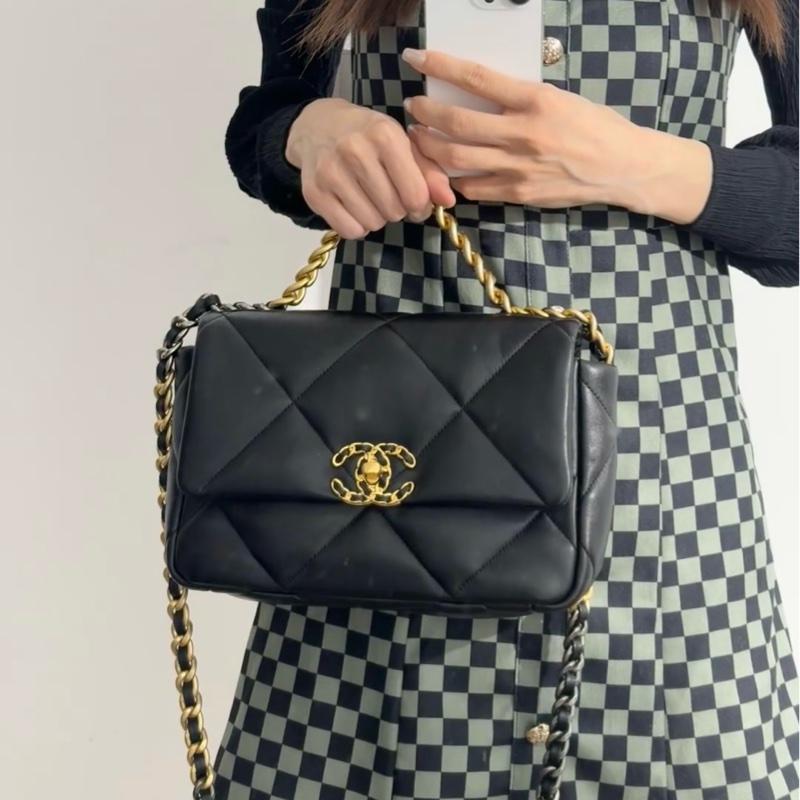 Chanel 19bag黑金鏈條斜挎包 #99新🈶購證 #櫃上在售23萬-9