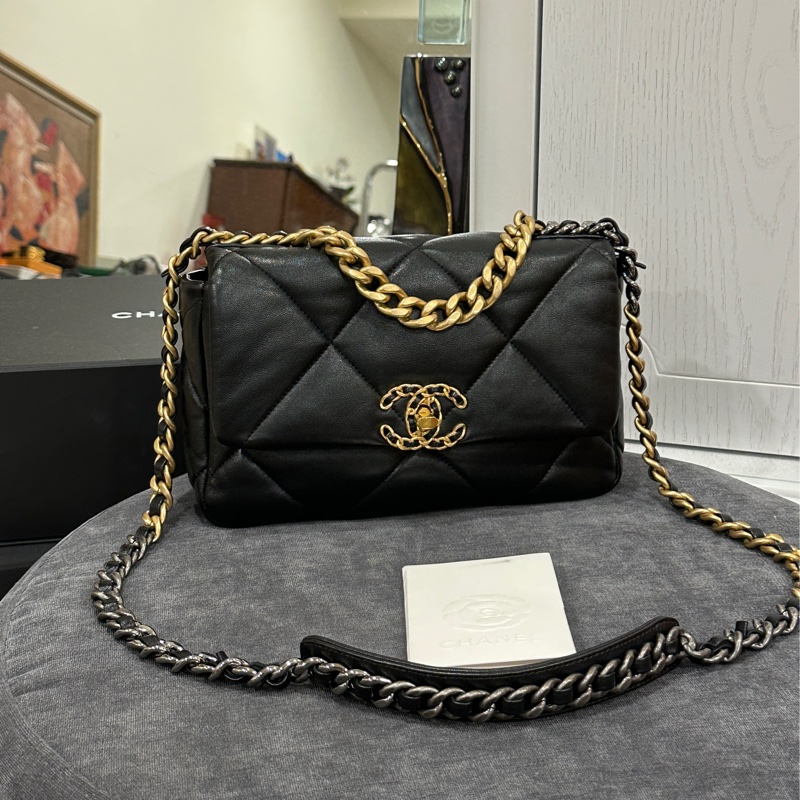 Chanel 19bag黑金鏈條斜挎包 #99新🈶購證 #櫃上在售23萬-10