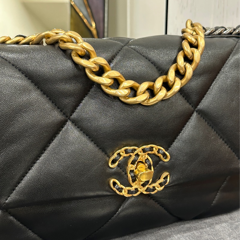 Chanel 19bag黑金鏈條斜挎包 #99新🈶購證 #櫃上在售23萬-11