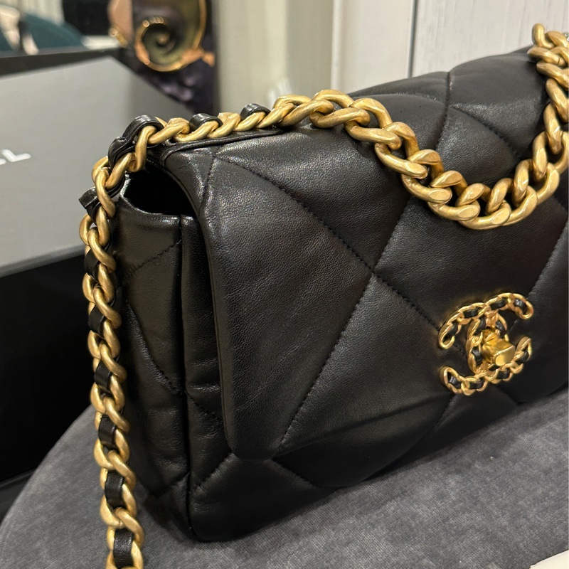 Chanel 19bag黑金鏈條斜挎包 #99新🈶購證 #櫃上在售23萬-12