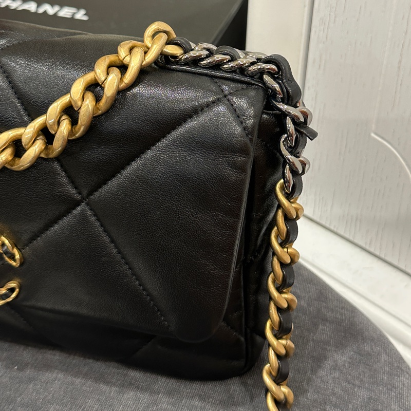 Chanel 19bag黑金鏈條斜挎包 #99新🈶購證 #櫃上在售23萬-13